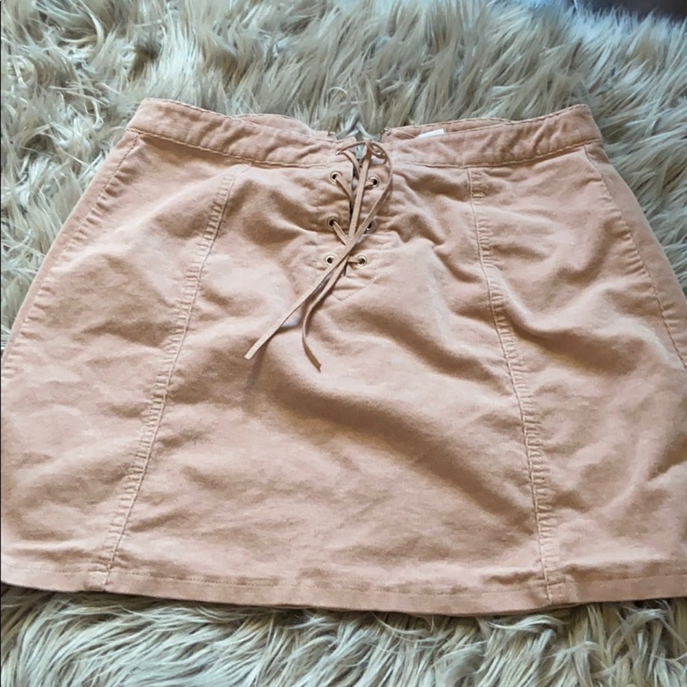 F21 Corduroy blush pink high waist skirt